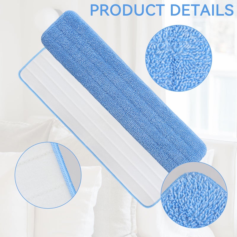 BeiLan Replacement Microfiber Pad for Rubbermaid Commercial 24 Inch Mop Head - 8 Pack Wet & Dry Commercial Cleaning Refills Reusable Mop Refills Fit for Any Microfiber Flat Mop System 24"" - Image 2